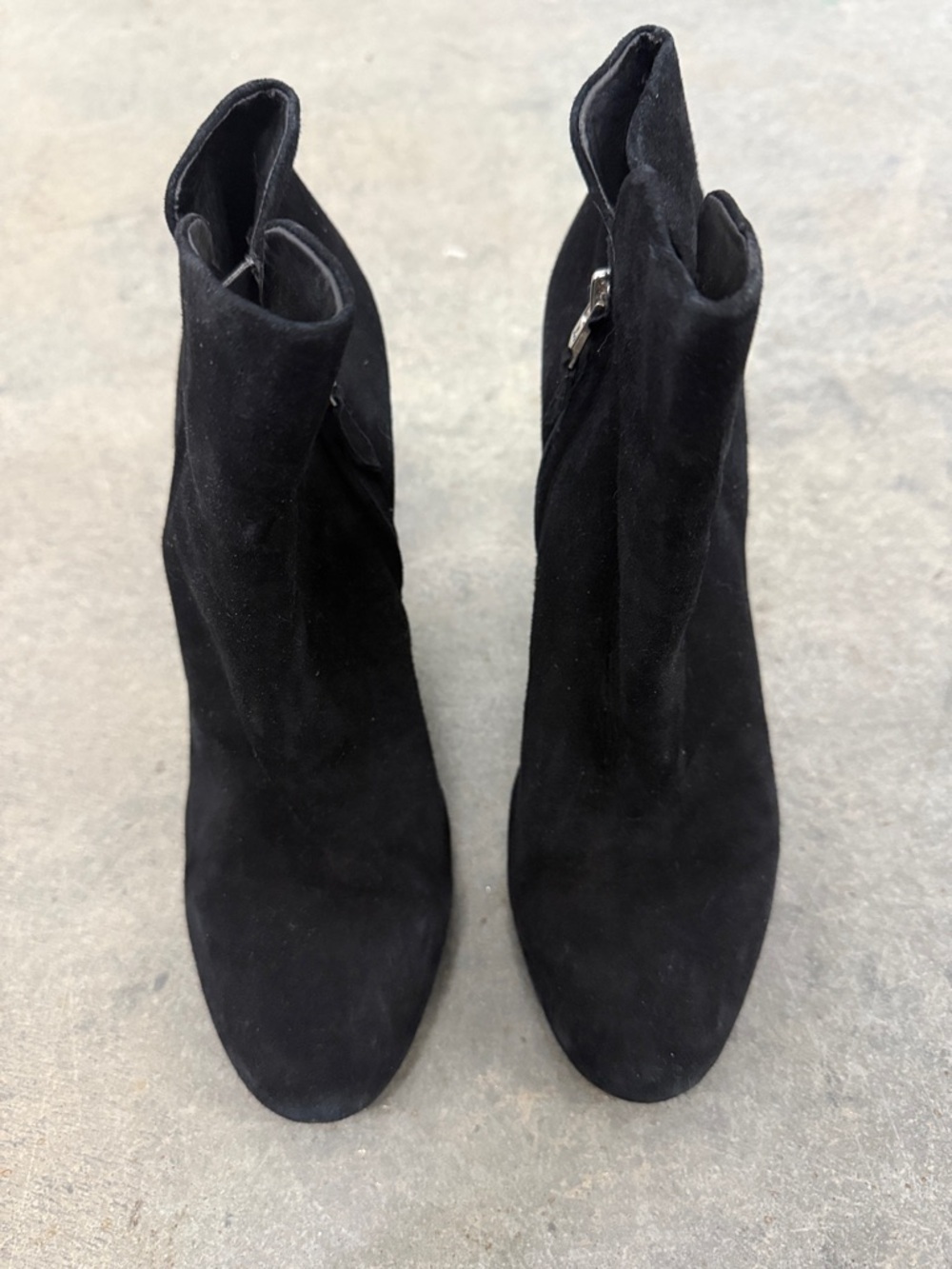 Sam Edelman Black Suede Ankle Booties with Side Zip